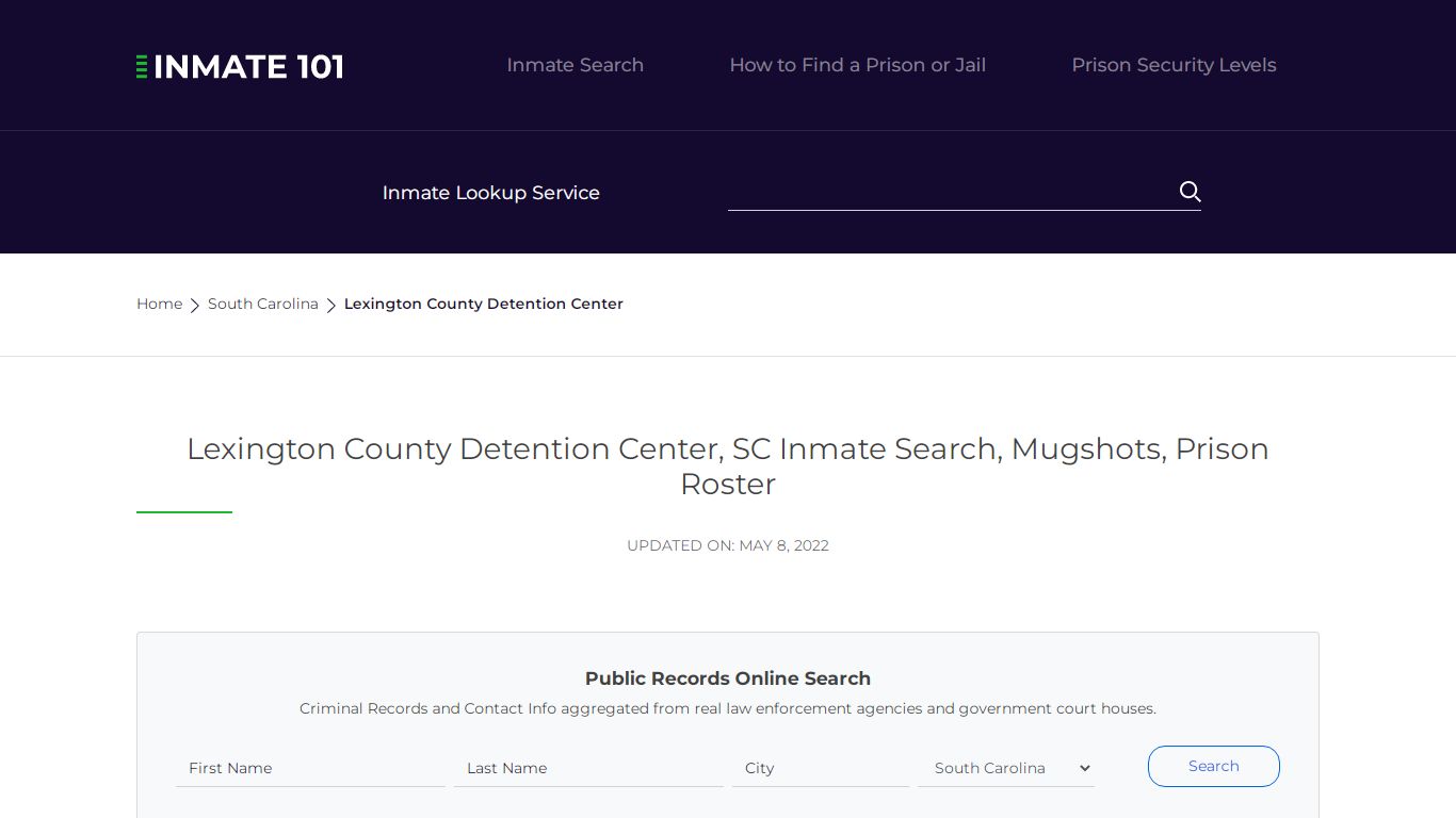 Lexington County Detention Center, SC Inmate Search ...
